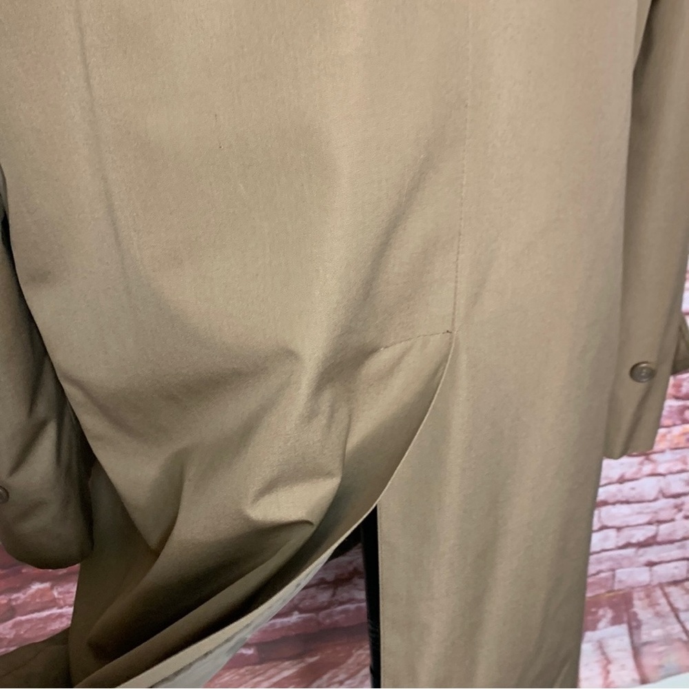 Vintage Oleg Cassini Dark Tan All Weather Thermolite Insulated Trench … - Picture 9 of 16